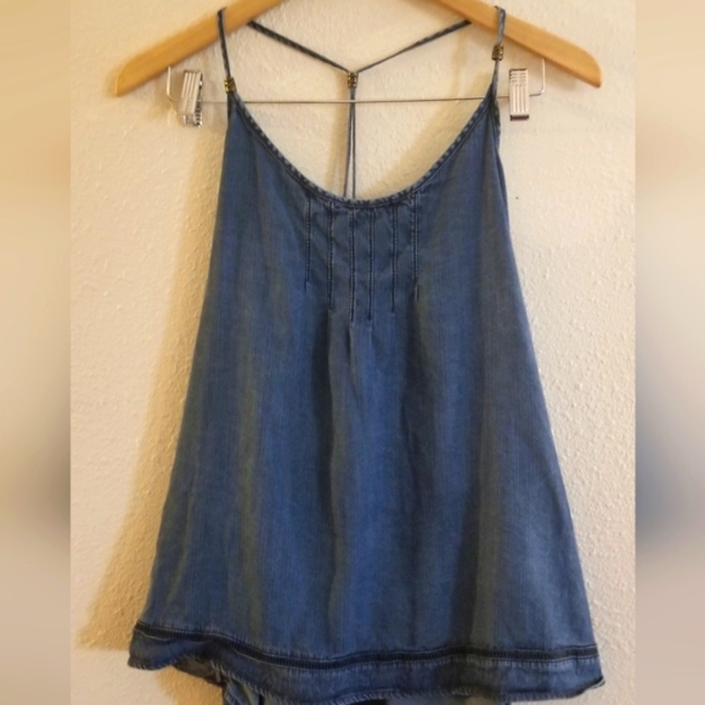 Maurices women's blue denim spagetti strap top size XXL